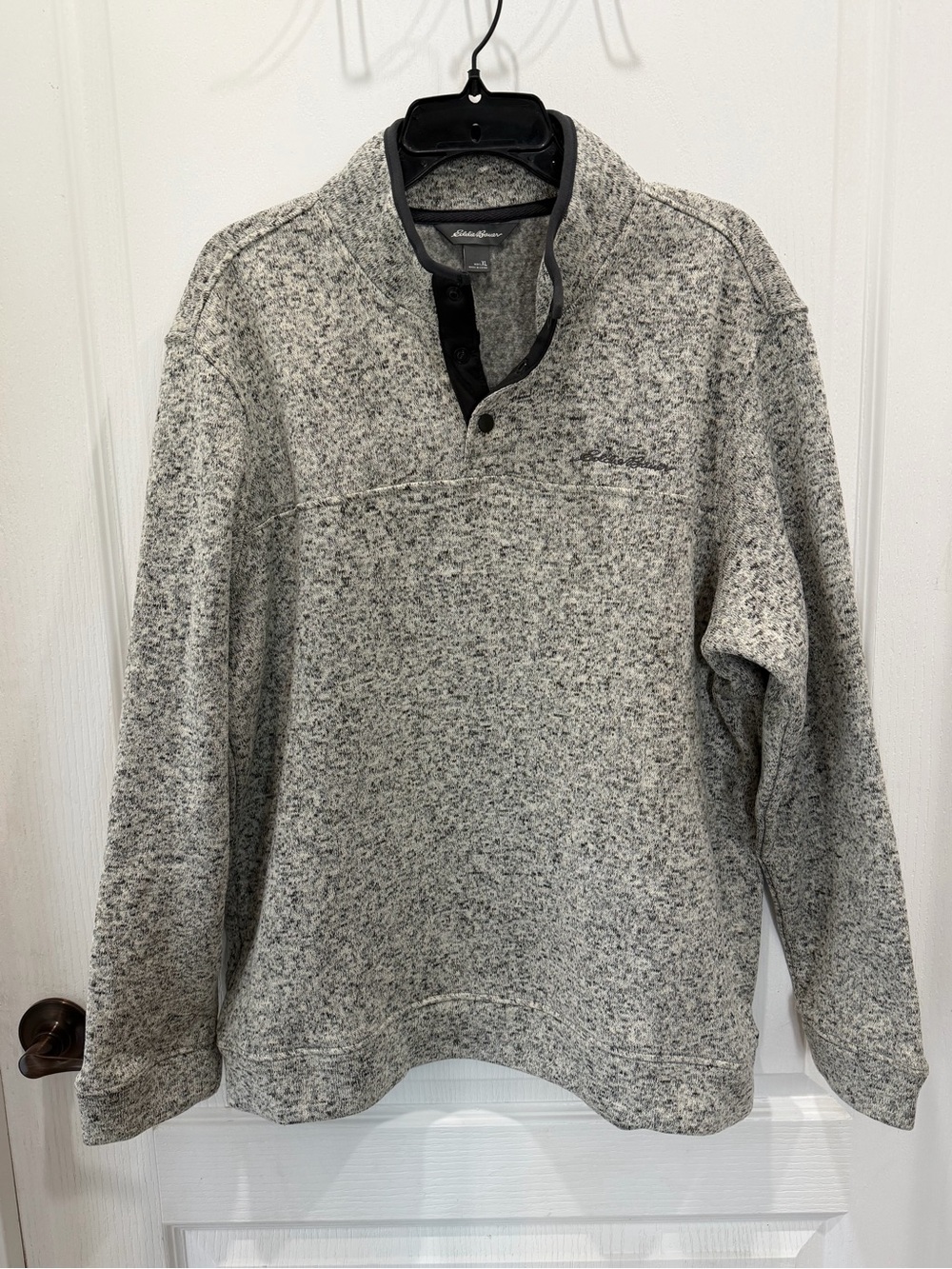 Eddie Bauer Men's Heather Gray Zip-Style Fleece Pullover